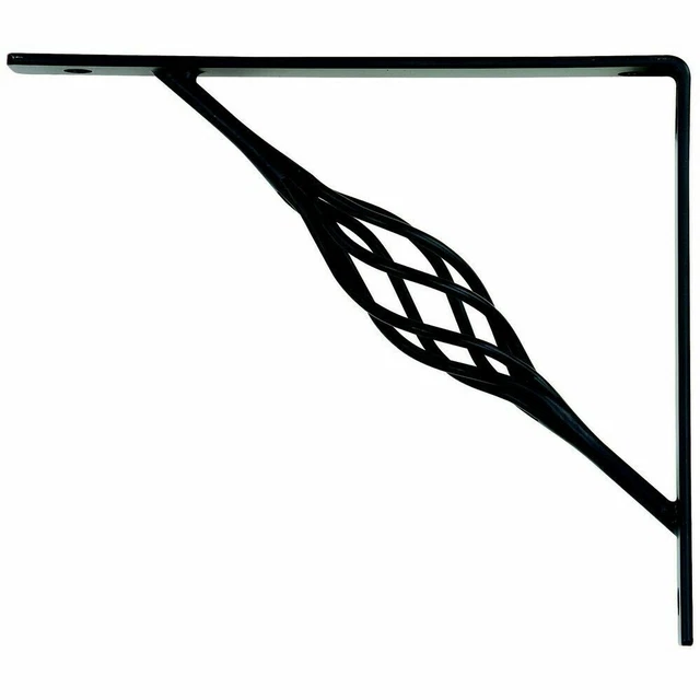 2 SET Stanley National Rustic Shelf Bracket 7 by 8 inch in BLACK S250-593