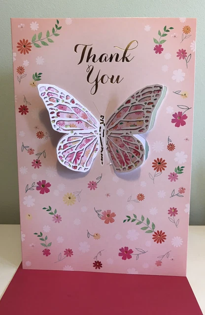 THANK YOU CARD. thank you card with die cut Butterfly. Nice Verse. 5 By ...