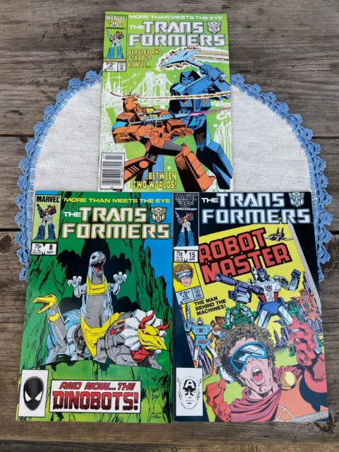 1985 1986 MARVEL Comics THE TRANSFORMERS Vol #1 Comic Book Lot 3 Mags Ungraded
