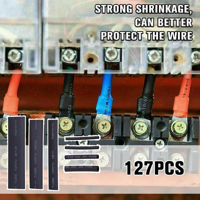 127 Pcs Heat Shrink Wire Wrap Assortment Set Tubing C Electrical