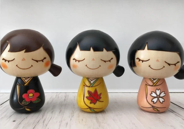 Bambola Kokeshi Giapponese Usaburo - Ragazza In Kimono Con Fiocco, Artigianato Tradizionale Made In Japan, Collezione Decorativa - Foto 14