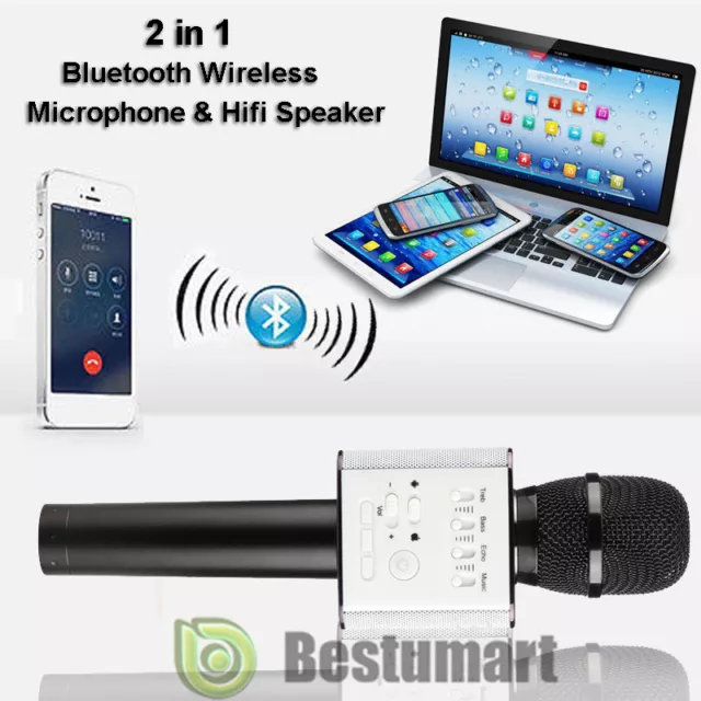 Q9 Handheld KTV Microphone Wireless Bluetooth Karaoke Home Mic Speaker Player 2