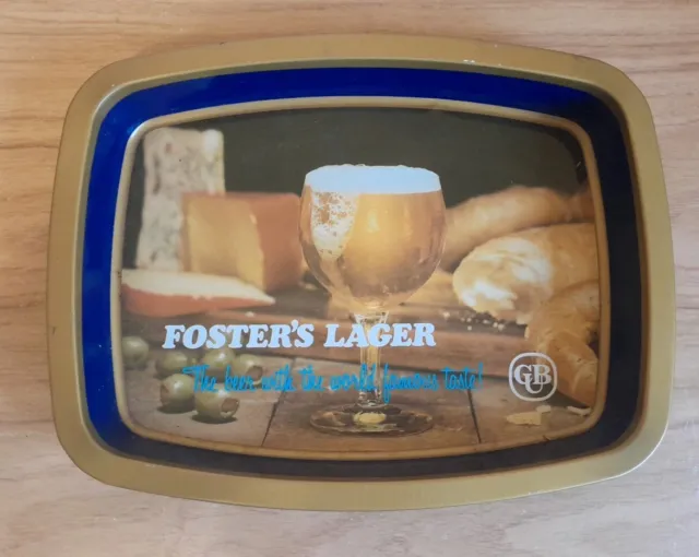 Retro Fosters Lager Vintage Metal Beer Tray Rare Collectible Merchandise