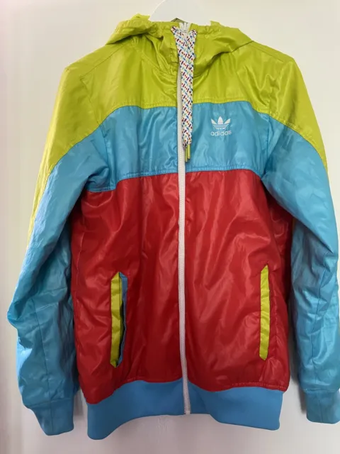 Felpa con cappuccio Adidas Originals Track Top Jacket reversibile multicolore Pride taglia M-L