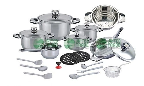 Set De Cuisine 23 Pièces Nylon Et Inox - Noir, Anti-adhésif, Ustensiles