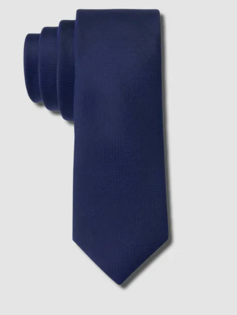 $70 Calvin Klein Men's Blue Liquid Luxe Skinny Solid Silk Tie Size 60 x 2