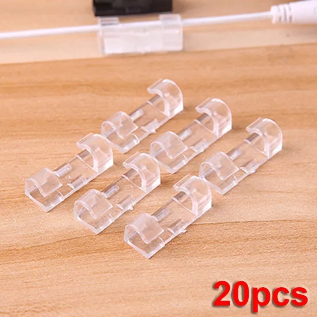 Self Stick Cable Wire Holder for Table Wall Tidy Organizer 20 Piece Set