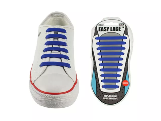 Lacci per scarpe elastici in silicone blu confezione da 20pz