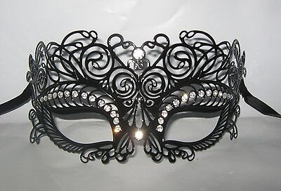 Black Filigree Metal Venetian Party Masquerade Mask No 9 * NEW *