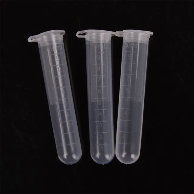 20Pcs 10ml Plastic Centrifuge Lab Test Tube Vial Sample Container with Cap.zy