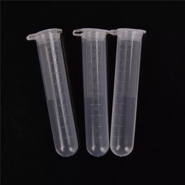 20Pcs 10ml Plastic Centrifuge Lab Test Tube Vial Sample Container with Cap.zy