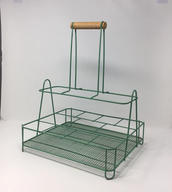 Rare Porte-bouteilles Miniature En Bois Et Métal – Pour Poupées Anciennes