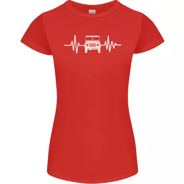 T-shirt 4x4 Heart Beat Pulse Off Roading da donna Petite Cut 7