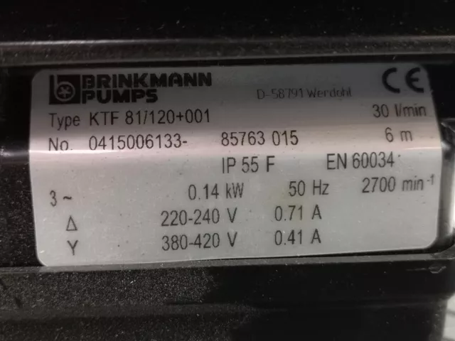 Brinkmann Pumps 0,14 Kw Ktf 81/120 +001 Pump 3