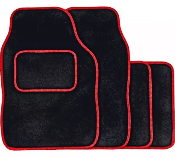 VAUXHALL CORSA E (14 on)  BLACK & RED TRIM CAR FLOOR MATS