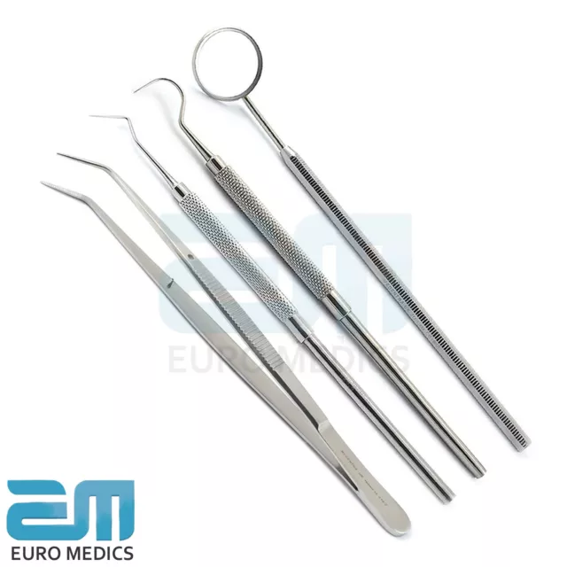 Dental Periodontal Probes Dentist College Tweezers Tooth Cleaning Hygienist Kit