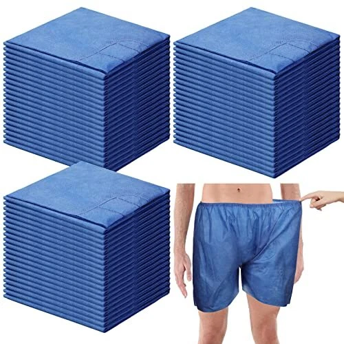 100 Pcs Disposable Exam Shorts Medical Patient Exam Wear Short Non Woven with El