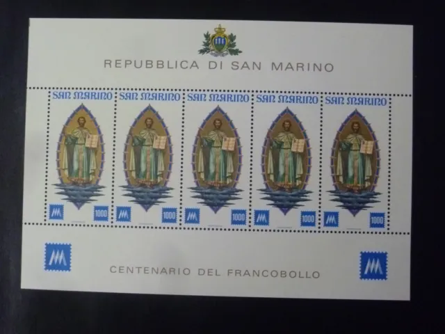 San Marino Kleinbogen MiNr.: 1147 100 Jahre Briefmarken ** postfrisch MNH