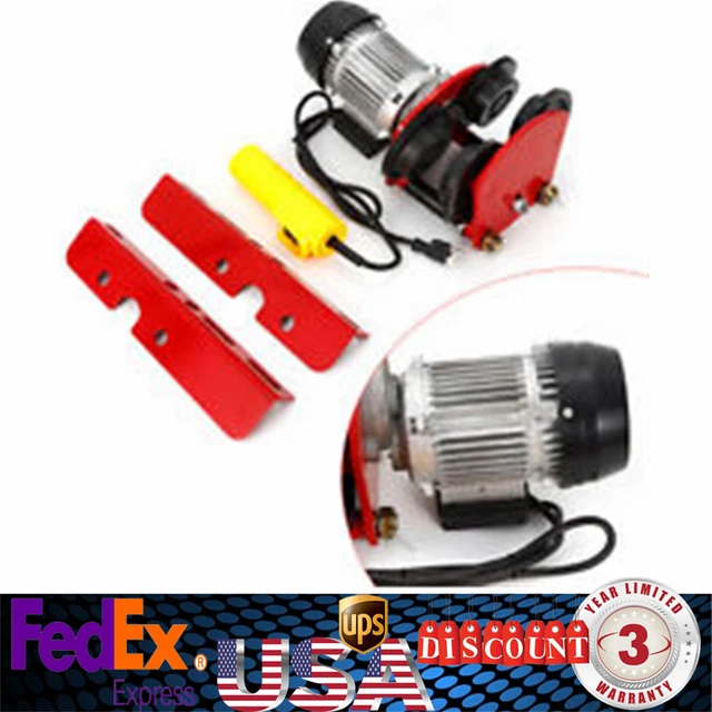 2200LB Electric Wire Rope Hoist Overhead Winch Crane Lift W/ Trolley & Remote US