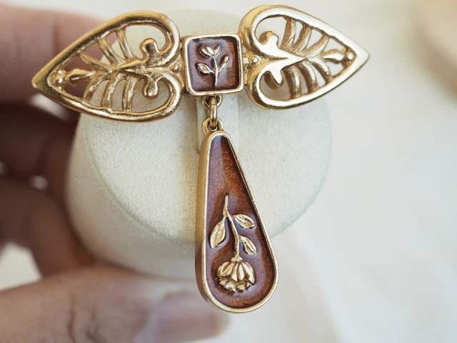 Broche Vintage Signée - Bijou Ancien De Collection - Modèle Unique
