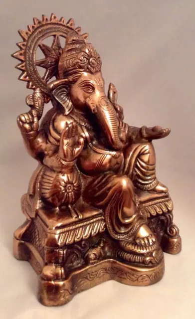 Large ganesha 33cm  Heavy Hinduism Ganesh Elephant Face God Copper 2