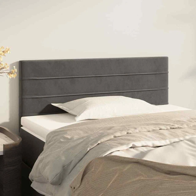 Vidaxl Testiera Grigio Scuro 100x5x78/88 cm in Velluto
