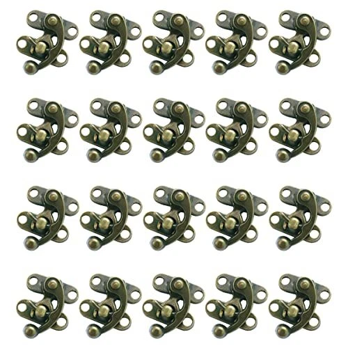 Ukayo Thickened Antique Bronze Right Latch Hook Hasp Horn Lock Wood Jewelry B...