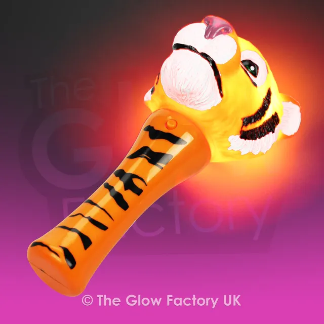 Flashing Tiger 7" inch Animal Wand LED Light up Toy