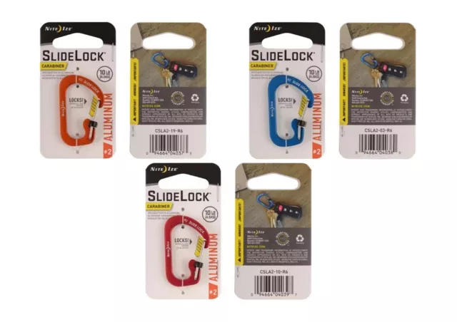 NiteIze SlideLock Carabiner Aluminum #2 CSLA2