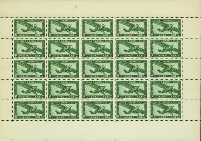 Indochina French Colony 1933-MNH stamps. Yvert Nr.: PA2.Sheet of 25(EB) MV-17196
