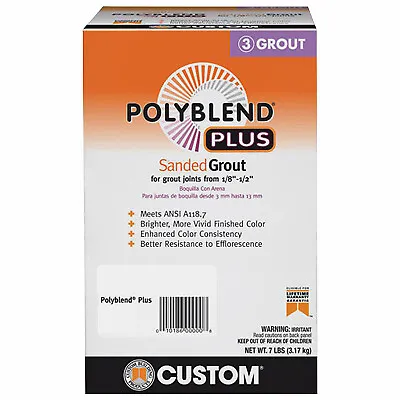 Polyblend Plus Sanded Grout, Solid Powder, Characteristic, Delorean Gray, 7 lb B