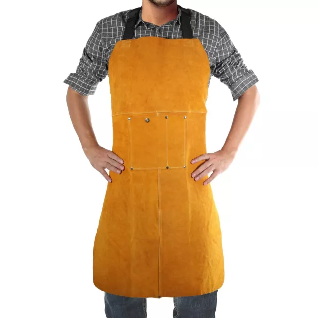 Benozit Leather Welding Work Apron,Heat&Flame Resistant, Protective Clothing ...