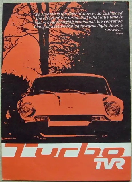 TVR TURBO Car Sales Brochure Leaflet 1976