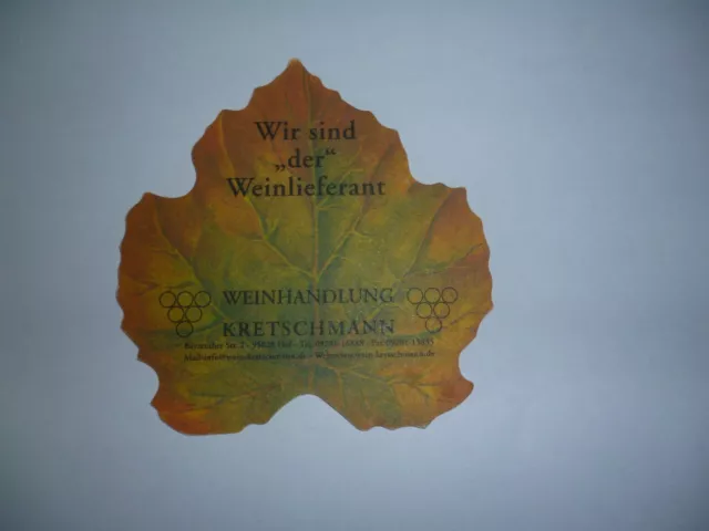 Bierdeckel.- Kretschmann-Weinhandlung -Rarität-   (1 Stück)