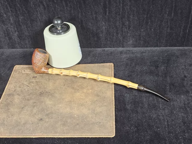 Smio Satou Bamboo-shank Churchwarden Pickaxe Tobacco Smoking Pipe