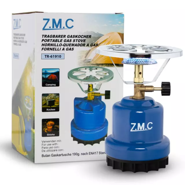 ZMC 2in1 Cocina Camping Gas Estufa Cartucho 1 Llama + de 190g