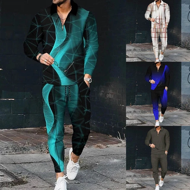 Tuta sportiva atletica da uomo maglietta e pantaloni solidi set per stile di vit