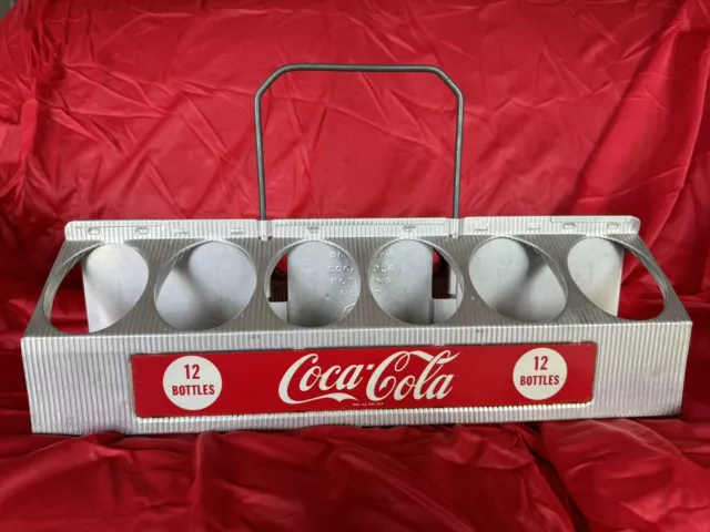 Vintage 50’s COCA-COLA ALUMINUM METAL 12-PACK BOTTLE CARRIER EUC