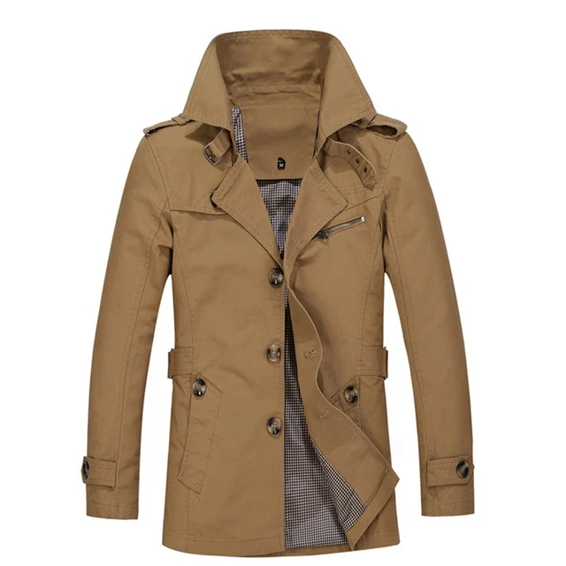 Fashion Men Winter Warm Slim Trench Coat-Long Jacket Overcoat Business-Outwear