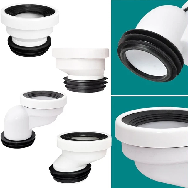Produktbild von PETSTIBLE WC-Anschlussdüse – Versetzter Flansch Gerade Oder Exzentrisch, 0–10 Cm Versatz, PVC, Inkl. Dichtung
