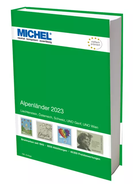 MICHEL Catalogo Alpenländer 2023 Liechtenstein, Austria, Svizzera, ONU