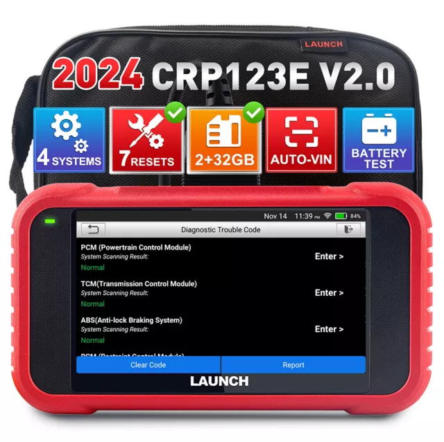 LAUNCH CRP123E V2.0 Valise Diagnostic Auto OBD2 Scanner 4 Systèmes 7 Reset
