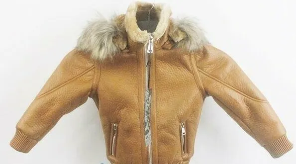 Robert Phillipe Boy's Tan Faux Leather Jacket Sz 4 $149