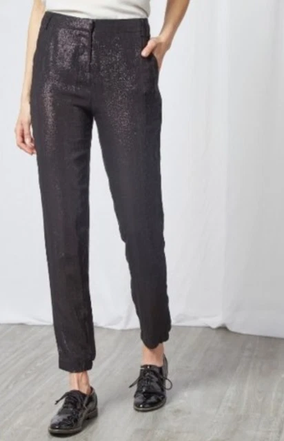 Pantalon Femme Bel Air En 100% Soie Bordeaux - Taille 36 Avec Ceinture élastique - Neuf Avec étiquettes