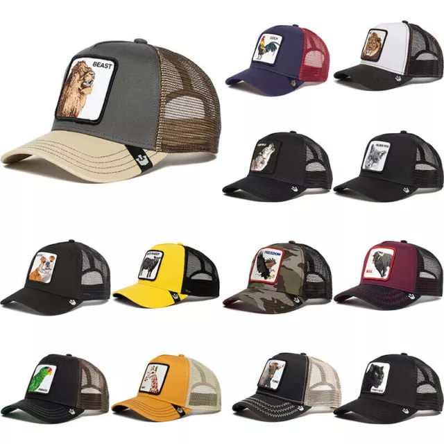 Men Animal Farm Trucker Mesh Baseball Hat Goorin Bros Style Snapback Cap DE