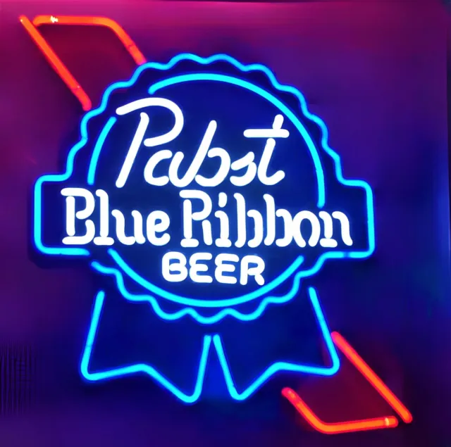 19"x15" Pabst Blue Ribbon Beer Neon Sign Light Beer Bar Pub Wall Hanging Artwork