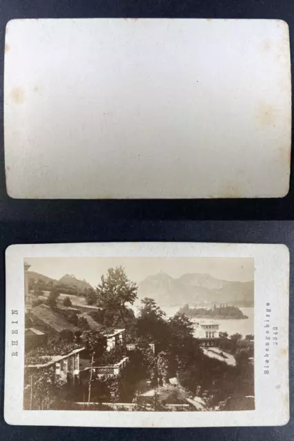 Deutschland, Allemagne, Rhein, Siebengebirge Vintage cdv albumen print,  Tirag