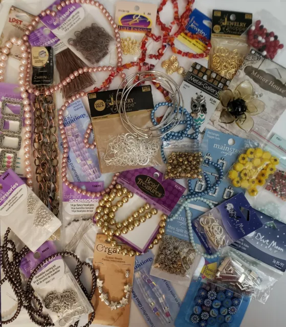 25  NEW Jewelry Making Items Full Packs Strands & Baggies Beads Findings Charms