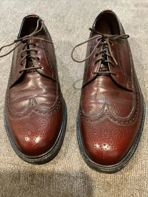 VINTAGE EASY FLEX Mens Brogue Wingtip Shoes Brown 70127 Made In USA ...