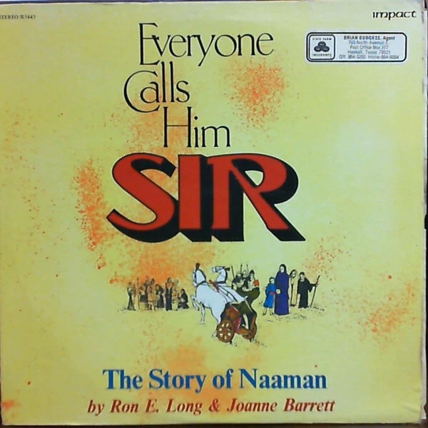 Ron E. Long And Joan - Everyone Calls Him Sir The Story Of Naaman -  - L7427A